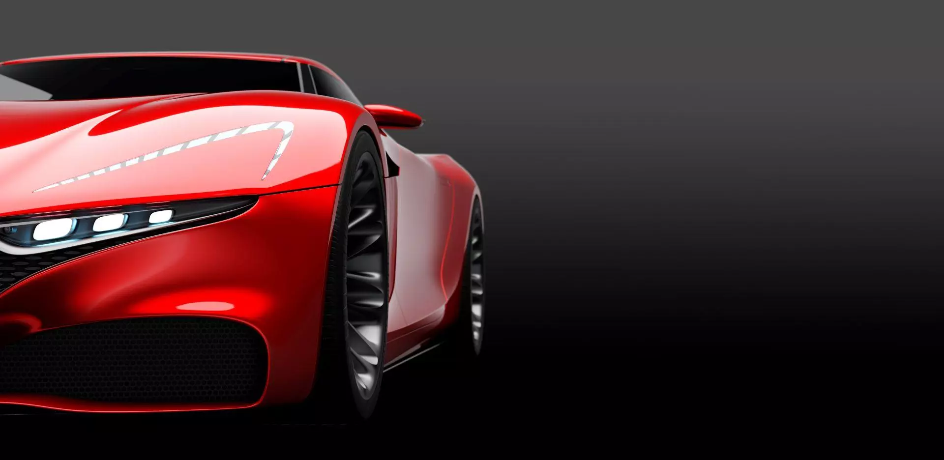 Czerwony samochód z lewego profilu